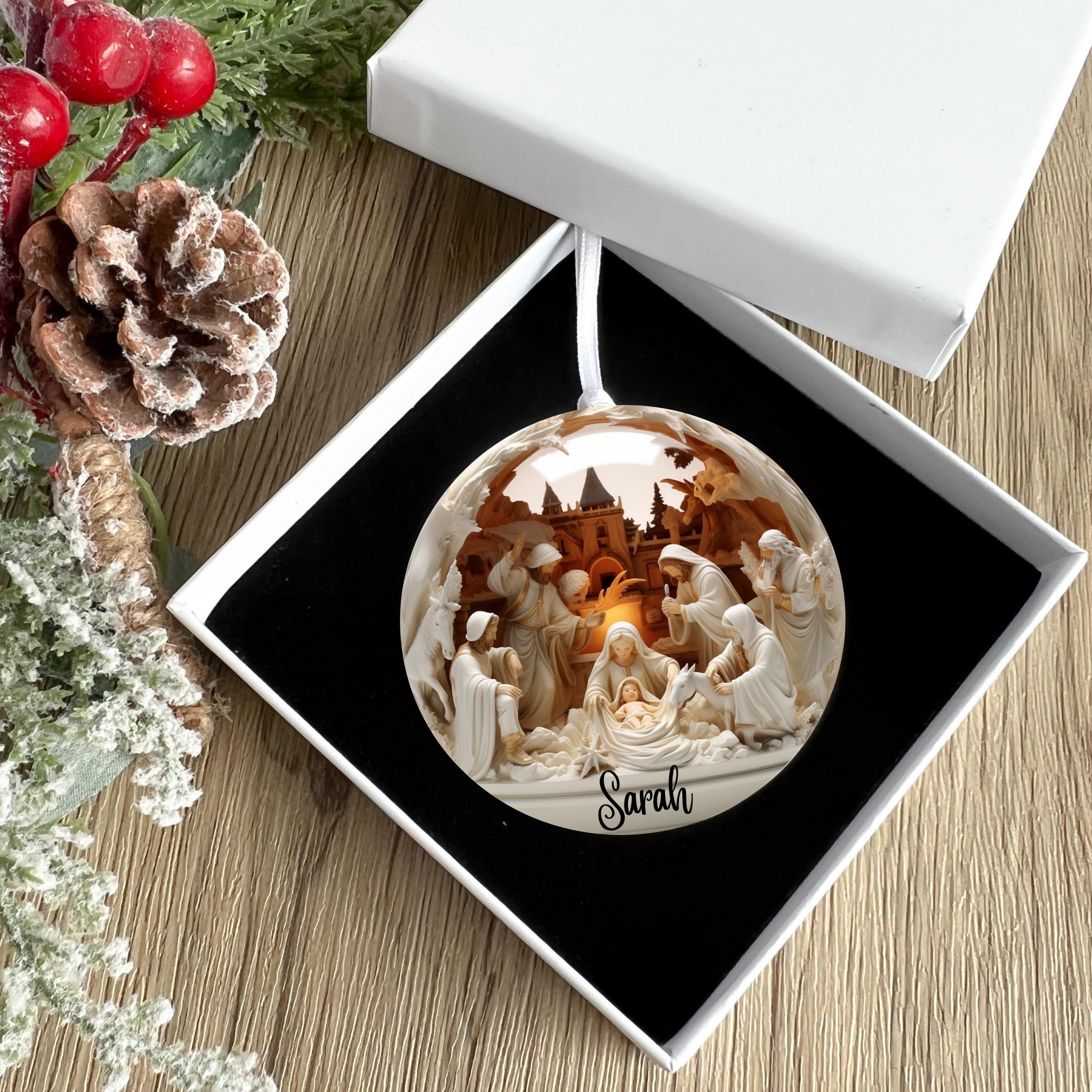 Custom Nativity Christmas Ornament, Christmas Holiday Decor, Xmas Jesus Gift Ornament, Christmas Decoration Ornament, Christmas Ornament 2025 DCLAF16